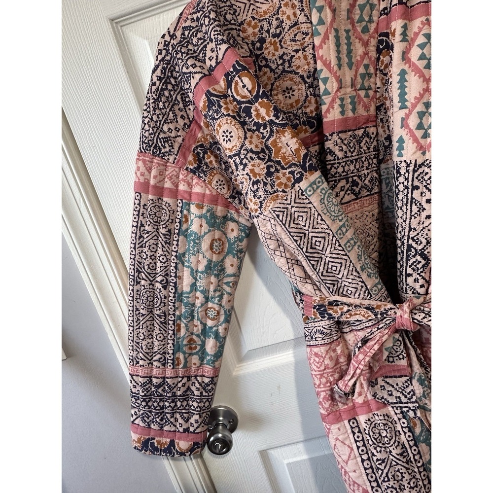 Julia Amory Hazel Wrap Jacket Rose Kilm Patchwork Womens M - Picture 5 of 15